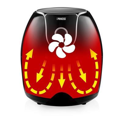 PRINCESS 182055 Aerofryer XXL Heißluftfritteuse (5,2 Liter, Automatikprogramme, ohne-Öl, Pommes-Frites, Timer, LCD-Display)