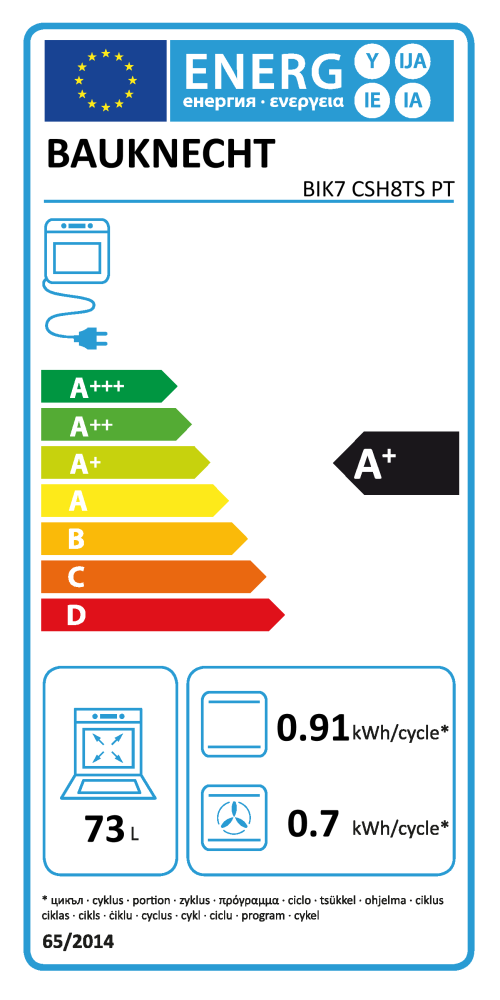 BAUKNECHT Einbaubackofen BIK7 CSH8TS PT (EEK A+, 51 Funktionen, Active Steam, Elektronik-Uhr, LC-Display, DiamondClean, Active Multiflow, SoftClose-Backofentür)