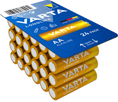 VARTA LONGLIFE AA 24er Big Box Batterie (LR6, Mignon, MIGNON, MN1500, Stilo, Alkali-Mangan, 1,5 Volt, 4106)