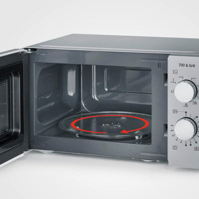 SEVERIN MW 7780 2-in-1 Mikrowelle (17 L, 700 W Mikrowelenleistung, 9 Leistungsstufen, Auftaufunktion, 30 Min Timer, Drehteller 24,5 cm, Garraum lackiert, inkl. Grillrost)