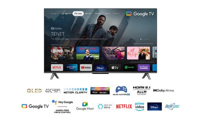 TCL 43QLED770 QLED TV (43 Zoll (108 cm), 4K UHD, HDR, Smart TV, Sprachsteuerung (Google Assistant), Dolby Atmos, Google TV)