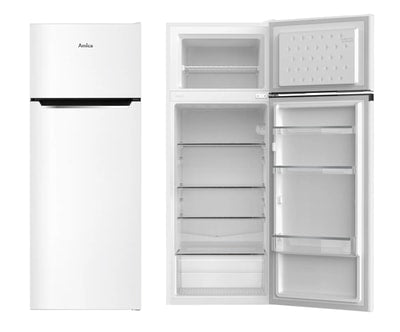 AMICA DT 374 170 W Kühl-Gefrier-Kombination (freistehend, EEK D, 211 l Nutzinhalt, FrischeZone, FrostControl, Doppel-Gefrierfach, 54 cm Breite, 142,8 cm Höhe, Weiß)