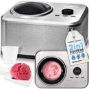 PROFICOOK PC-ICM 1268 Eismaschine (für ca. 1,5 Liter Eis, Eiscreme, Joghurt, Frozen Joghurt und Sorbet, vollautomatische Kühlung mit Profi-Kompressor, LED-Display, entnehmbarer Eisbehälter, inkl. Eisspachtel, Messbecher, Rezeptvorschläge)