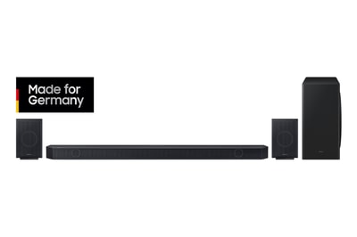 Samsung Soundbar mit Subwoofer HW-Q935GD/ZG (9.1.4- Kanal Sub Woofer, Rücklautsprecher, Bluetooth, Dolby Atmos, DTS:X, HDMI eARC, Airplay 2, One Control, Amazon Alexa, Spotify, Chromecast, WLAN)