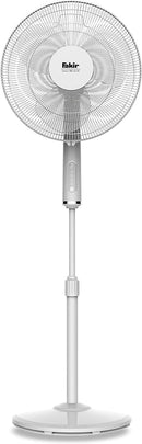 Fakir VC 43 SF Standventilator (44 cm Durchmesser, 3 Geschwindigkeitsstufen, 7h Timer, 3 Windmodi, oszillierend, Fernbedienung, Touch-Display, 40 Watt, Höhe 130 cm, Weiß)