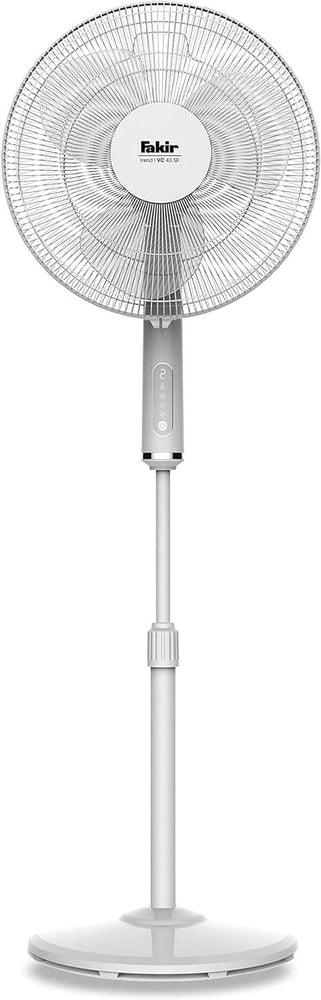 Fakir VC 43 SF Standventilator (44 cm Durchmesser, 3 Geschwindigkeitsstufen, 7h Timer, 3 Windmodi, oszillierend, Fernbedienung, Touch-Display, 40 Watt, Höhe 130 cm, Weiß)