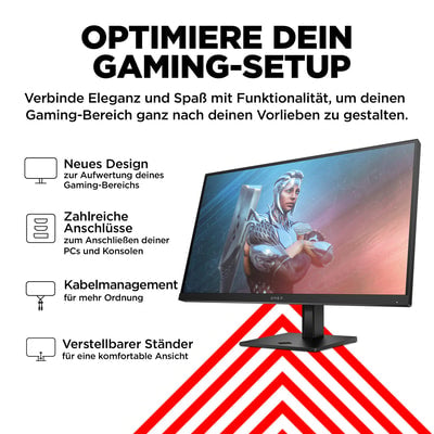 HP Gaming-Monitor OMEN by HP 27 Zoll, Schwarz, IPS, Full-HD, 165 Hz, 1 ms (HDR, AMD FreeSync Premium, HDMI, DisplayPort, 780F9E9