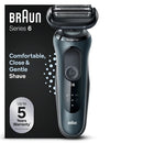 BRAUN Herrenrasierer Series 6 61-N1000s (Beweglicher SensoFlex-Scherkopf, SensoFoil-Klingen, Akkubetrieb, 100% wasserdicht, für Nass- und Trockenrasur geeignet, kompatibel mit EasyClick-System, Reise-Etui, Netzteil 100 V bis 240 V, Reinigungsbürste)