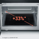 SEVERIN MW 9587 Mikrowelle (20 Liter, 800 Watt max. Mikrowellenleistung, 6 Leistungsstufen, innovativer, flacher Glasboden mit Mikrowellenreflektor, ohne Drehteller, Timer, Matt Schwarz)