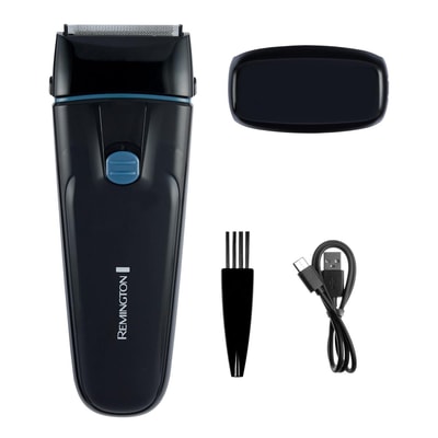 REMINGTON F 1000 Herrenrasierer (2 Scherfolien, Pop-up Trimmer, LED-Ladeanzeige, Akkubetrieb, kabellos, Waschbare Klingen, inkl. USB-C-Ladekabel, Reinigungsbürste, Schwarz)