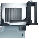 GRAEF CHEF´S LINE Master M 90 Allesschneider (Freitragend, Vollmetall, Glasbodenplatte, kippbar um 30°, Vollstahlmesser aus Edelstahl mit Hohlschliff, Ø 170 mm, 170 Watt, inkl. Restehalter, Farbe silber, made in Germany)