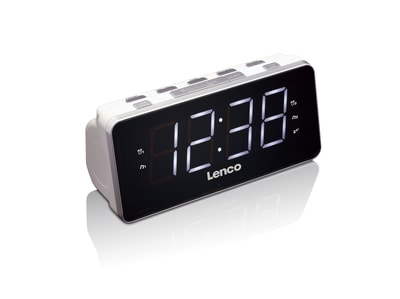 LENCO CR-18 weiß Radiowecker (Snoozer, Sleep Timer)